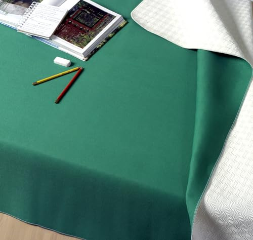 GEMITEX MOLLETTONE PROTEGGITAVOLO MADE IN ITALY ANTISCIVOLO, ANTIURTO, DOUBLE FACE BIANCO/VERDE, 140X140, ARREDA E PROTEGGE IL TUO TAVOLO DA URTI, GRAFFI E LIQUIDI, rifinito con bordo tagliacuci