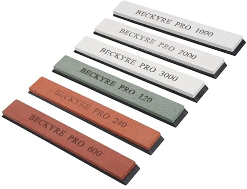 6 Pezzi Pietra per Affilare Coltelli, 120/240/600/1000/2000/3000 Pietre per Affilare Coltelli, Pietra Ad Acqua, Pietre Affilatura Coltelli, Cote Affilacoltelli per Cucina, All'aperto