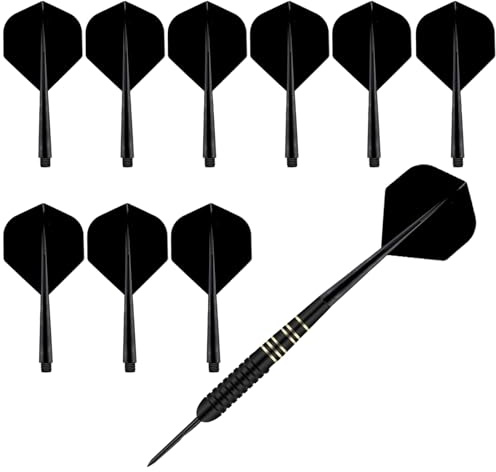 HERZWILD Dart Schäfte und Flights aus einem Stück Dartpfeile Zubehör Dart filghts Dart shafts (Schwarz B)