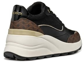Geox Baskets D Spherica Ec13 aSneaker pour femme, Noir, 38 EU
