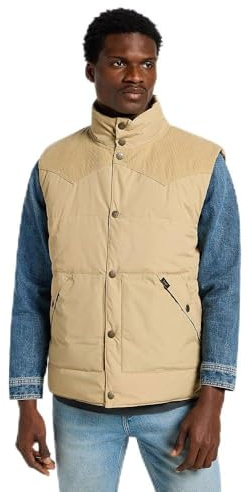 Lee Chaqueta reversible Western Puffer para hombre, arena, L