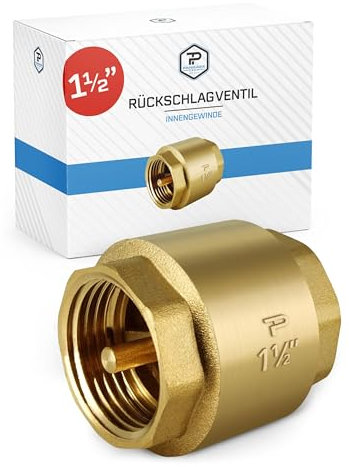 Pangaea Tech Universal Rückschlagventil 1 1/2 Zoll - rostfreier Rückflussverhinderer mit beidseitigem Innengewinde - Schwerkraftbremse für Wasserleitungen - Rückschlagventil Wasser 1 1/2 Zoll