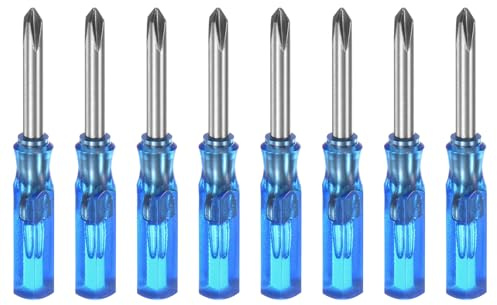 QUARKZMAN 8pz Ph1 Mini Cacciavite Phillips 3mm Testa Croce Magnetica 45mm Lunghezza per Riparazioni di Piccoli Elettrodomestici, Blu