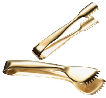 GLEAVI 2piezas Pinzas Domésticas Inoxidable Unidades Para Hielo Azúcar y Galletas