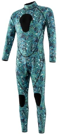 Combinaison Natation Combinaisons de chasse sous-marine 3 mm Combinaisons en néoprène Pêche Plongée Surf Plongée en apnée Kayak Camouflage Adulte Corps entier Thermique Garder au chaud(Green,L)