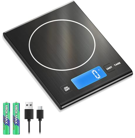 Diyife 15 kg Digitale Küchenwaage aus Hochwertigem 304 Edelstahl, Schwarze