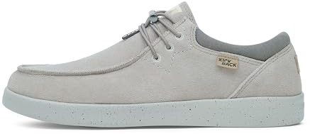 Kickback Haven Mocasines Hombre en Ante – Zapatos Slip‑On Ligeros con Cordones Elásticos, Plantilla Amortiguada Forrada en Piel y Suela Flexible – Comodidad Diaria - Taupe Suede, EU 45