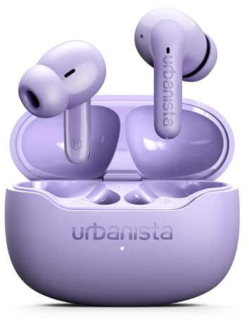 Urbanista Bluetooth In Ear Hörlurar Trådlösa, Noise Cancelling Earbuds Lila | ANC True Wireless Earbuds, Bluetooth 6 Earphones, Multipoint InEar Headphones, 32h Speltid, IPX4, USB-C, For iPhone & Samsung