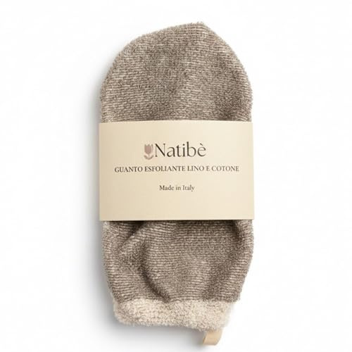 Guanto esfoliante corpo lino e cotone - Made in Italy - Natibè