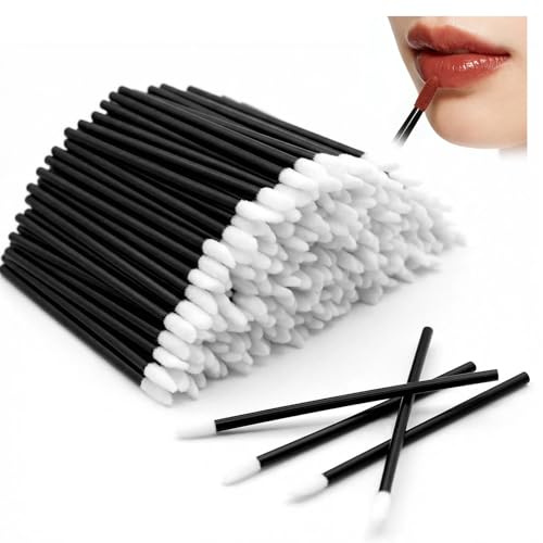 Yuaerbuo 400 PCS Black Disposable Lip Wands Lip Applicators, Disposable Lipstick Brushes for Lips Eyebrow Eyeshadow Concealer Detailing Application Tool