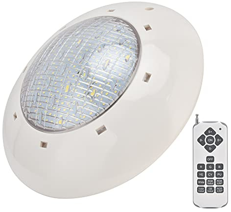 Fydun Luz LED RGB Impermeable IP68 para Piscina con Control Remoto - Iluminación Subacuática Montada en la Pared, CA 12 V para Piscinas y Acuarios (25W)