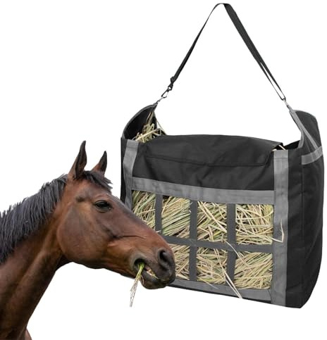 De Heno – Red Slow Feeder 25,4x60,96x43,18cm | Almacenaje | Saco Alimentación Caballo Oveja Cabra Anti-Desperdicio Establo Granja Duradero Malla Comida Ganado Exterior