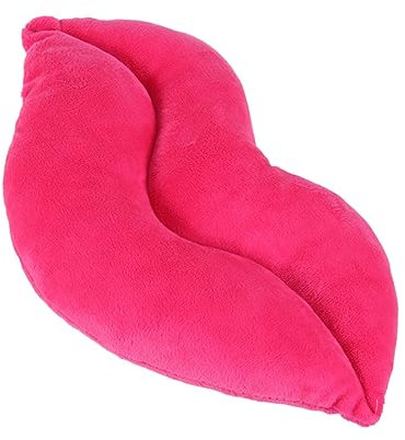 FAVOMOTO Sofakissen Couchkissen Lippen Weiche Mund Lippenkissen mit Saugnapf Puppen Dekorationen für Couch Bett Rosa 30Cm Plüschkissen Dekoratives Dekokissen