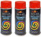VE-INDUSTRIES Lackspray nach RAL 3er Sparpack Spraydose 400ml Buntlack für Holz, Metall (3000 Feuerrot)