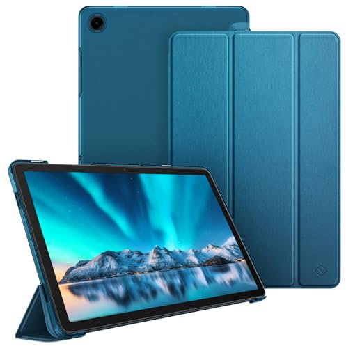 FINTIE SlimShell Case for Samsung Galaxy Tab A9+ / A9 Plus 11 Inch 2023 Model (SM-X210/X216/X218), Lightweight Stand Translucent Frosted Back Cover with Auto Wake/Sleep, Peacock Blue