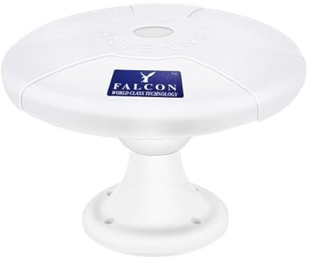 Falcon Antenne TV d'extérieur DTV UFO – Réception à 360°, UHF 460–862 MHz, Full HD/4K, Smart TV, résistante aux intempéries, câble d'antenne de 6 m, prend en charge 2 téléviseurs, amplificateur de
