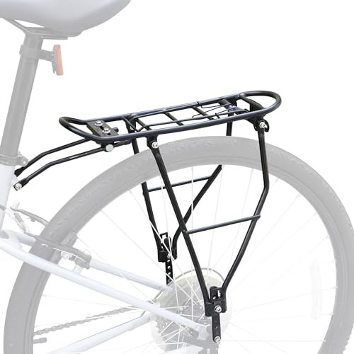 GRELiving Fahrradgepäckträger Einstellbare Hinten Touring Gepäckträger passt für 26”-28 “/700c Rennräder/Citybike