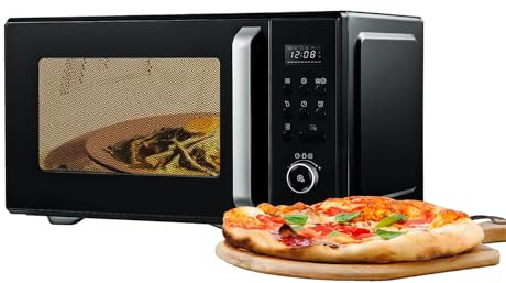 Forno Microonde Digitale Combinato con Funzione Grill - Fornetto a Microonde con 8 Menu Preimpostati e Funzione Scongelamento, 42x30x52cm, 31 Lt, Nero