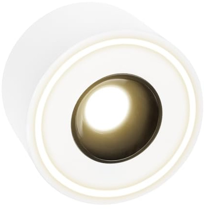 URing LED byggspotlight vit – extra platt – Ø 97x55 mm – 8 W 1680 lm – 4000 K neutral vit – rund monterad spotlight 230 V, aluminium ytmonterad takstrålkastare