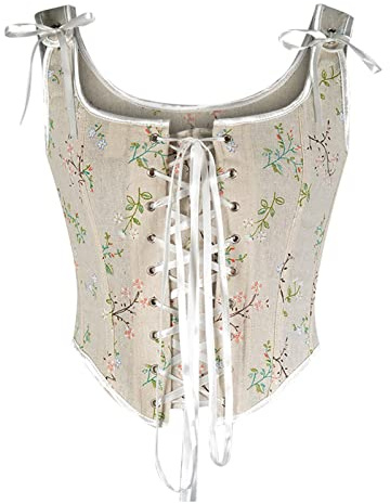 Corset Femme Imprimé Floral, Bustiers Et Corsets Femme Vintage à Lacets Renaissance Victorienne Steampunk Gothique MéDiéVal RéTro Grande Taille Halloween Costume Rave DéBardeur Corsets