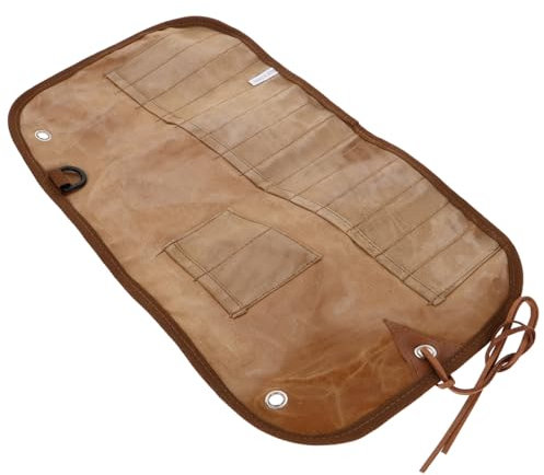 YARNOW Sacoche De Rangement pour Couverts De Pique- - Organisateur en Toile Portable pour Camping - Pochette à Ustensiles Enroulable pour Voyage