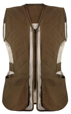 Avizon Men's Shooting Vest Mesh Skeet Vest Waistcoat with Moveable Shoulder Pad