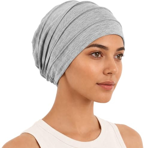 Kiiwah Bonnet Chimio Femme, Élastique Turban avec Doublure en Satin Unisexe Respirant Turban Doux Casquette Chimio Femme Bonnet en Satin de Nuit pour Les Loisirs, Le Sport, Le Travail
