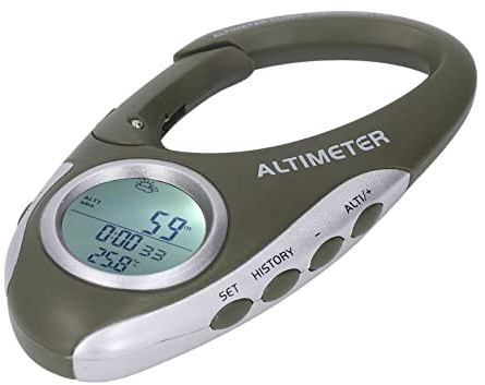 VBESTLIFE Baromètre Altimètre Numérique Portable avec Détection Barométrique, Appareil Météo Portable pour Randonnée, Camping, Escalade, écran LCD rétroéclairé ABS, Commande par clé pour Les Sports
