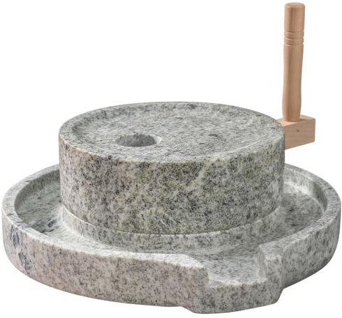 Stenkvarn, handkornskvarn för vete, ris, bönor, kryddor, örter - Vått och torrmat Pulverizer för användning i hemmet, perfekt för slipning och fräsning