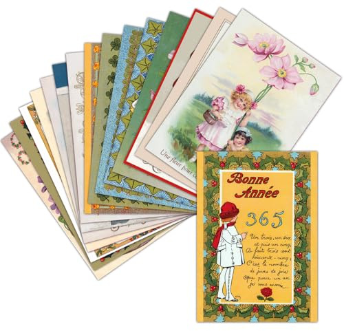 MERCI-FACTEUR.COM Carte de Voeux 2026 Ancienne - 16 Cartes Différentes - Format Carte Postale (3 Formats Dispos) - Vintage Carte