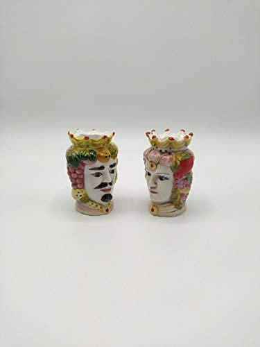 ceramica Coppia Teste di Moro Misura 14 X 7,5 CM