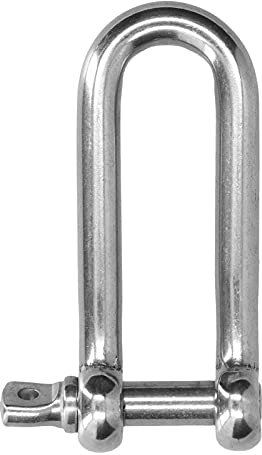 D-Ring-Schäkel, 304 Edelstahl, Langer D-Schäkel, Drahtseilverbinder, Gerader Anker-Schraubstift, Hardware-Ketten (10 Stück M6)