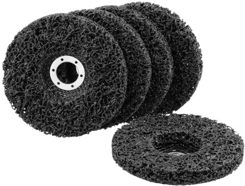 QWORK® 5 Unidades Disco Abrasivo CSD Grano 100 - Disco de Limpieza Grueso para Amoladoras Angulares - Ideales para pulir y eliminar incrustaciones y óxido