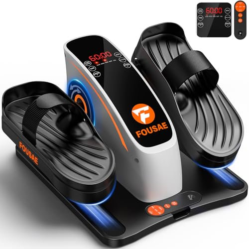 FOUSAE Under Desk Elliptical Machine, Electric Elliptical Machine for Seniors with 15 Adjustable Speed, 80W Quiet Motor & Compact Electric Pedal Exerciser with Display Monitor & Remote Control