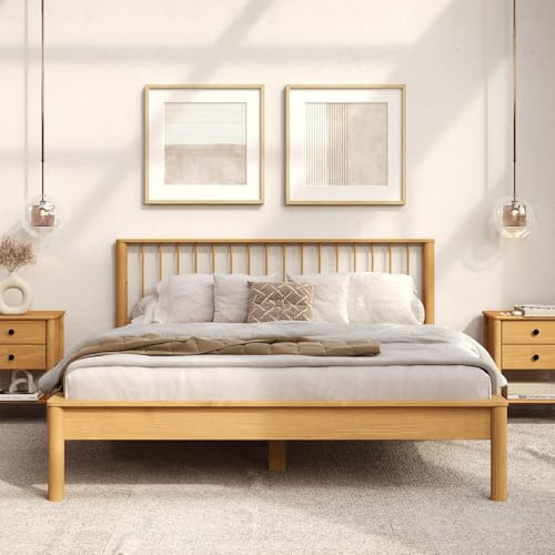 IDIMEX Massivholzbett APOANA Doppelbett 140x200 cm, eichefarben - Holzbett mit Kopfteil aus Kiefernholz,140 Bett mit Lattenrost, modern