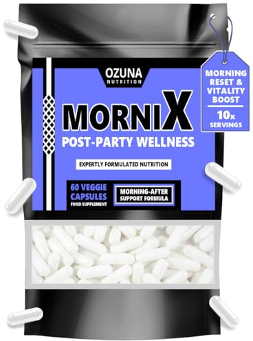 Mornix Morning Reset Supplement | Next-Day Wellness, Energy, Hydration & Vitality Support | NAC, ALA, Ashwagandha, Maca, Vitamins & Taurine – 60 Capsules
