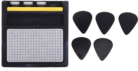 Cocoarm Support pour Médiators de Guitare, Organisateur de Médiators en Plastique imprimé en 3D, Vitrine de Style Ampli pour Musiciens avec 5 Noirs
