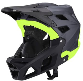 Amagogo Adult Bike Headgear Mountain Bike Helmet Full Face Downhill Helmet Men Women PC Impact orbing Foam Extended Coverage Adjustable suitable for downhill, Titanium Green, L 59-61CM