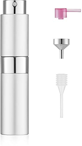 Toureal 8ml Vaporisateur Vide de Sac Rechargeable, Atomiseur Parfum, Recharge Spray Flacon de Parfum, Pulverisateur Voyage (Argent)