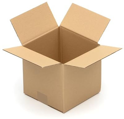 KK Verpackungen cartons d'expédition 200 x 200 x 200 mm marron simple paroi (dimensions extérieures 205 x 205 x 205 mm) | 25 pièces, boîtes pliantes adaptées à l'expédition (KK08)