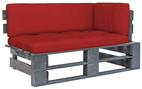 vidaXL Kiefernholz Grau Imprägniert Garten Ecksofa Modular Palettensofa Gartensofa Lounge Sofa Einzelsofa Palettenmöbel Gartenmöbel