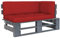 vidaXL Kiefernholz Grau Imprägniert Garten Ecksofa Modular Palettensofa Gartensofa Lounge Sofa Einzelsofa Palettenmöbel Gartenmöbel