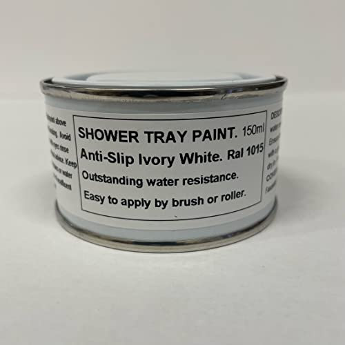 Fascinating Finishes Ltd 1 x 150ml Ivory White Ral 1015 - Anti Slip Shower Tray And Bath Base Paint