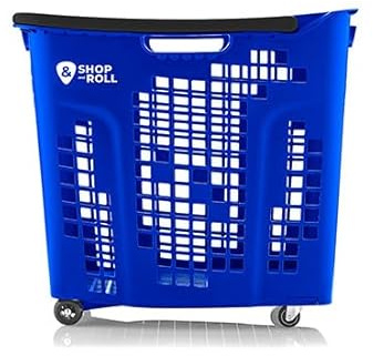 BALSAT Cesta de la Compra Carrito de la Compra para Tiendas y supermercados Varios Modelos Gran Capacidad 91 litros (Azul)