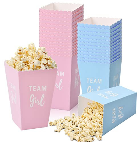 50 Stück Popcorn Boxen Klein, Blau Rosa Popcorn Snacks Süßigkeiten Behälter, 11,5x7x5 cm Popcorn Tüten Pappe, Popcorn Eimer, Popcorn-Kartons für Geburtstagsfeier Kinoabende Familienfeier