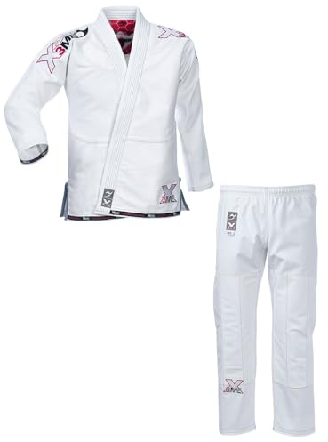 Ju-Sports Amazona BJJ-Gi EXTREME 2.0 White/pink Girl M3 I Fantastischer Brazilian Jujutsu Anzug speziell für Kinder nach Vorgaben der JJIF I 100% Baumwolle