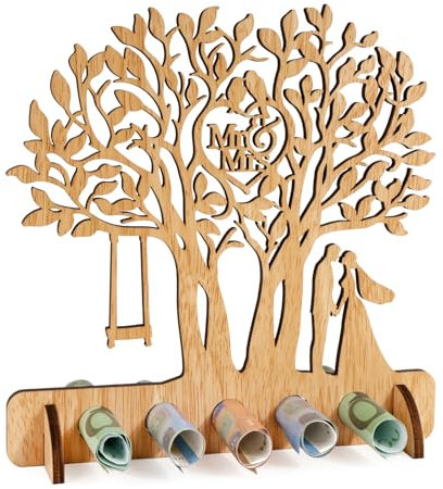 BOFUNX Geldgeschenke Hochzeit Holz Geldbaum Hochzeitsgeschenke für Brautpaar Geldgeschenke Hochzeit Geldgeschenk Verpackung