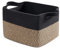 TIMEYARD Aufbewahrungskorb, Wäschekorb Klein, Korb Geflochten mit Henkel für Wäsche Baby Spielzeug, Korb für Kinderzimmer Badezimmer Dekoration Wohnzimmer, 1 Stück, 33x25x23 cm, Schwarz