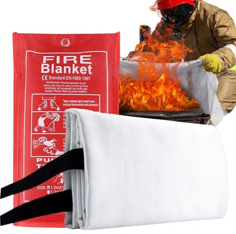 Manta ignífuga de Fibra de Vidrio para el hogar, Manta ignífuga para el hogar, Herramienta de protección contra Incendios de Fibra de Vidrio para Escuela, almacén, área de Trabajo, Coche, Barbacoa