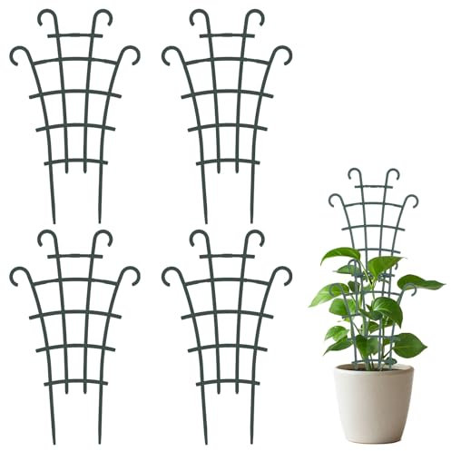 Gjinxi 4PCS Wave Pot Trellis for Houseplants, Superimposed Plastic Climbing Plant Support, Flower & Vine Support for Garden, Backyard